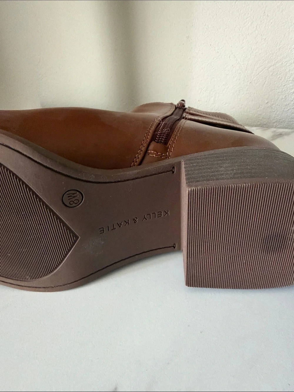 Kelly & Katie Women's Brown Leather Ankle Boots with Buckle - Size 8 W